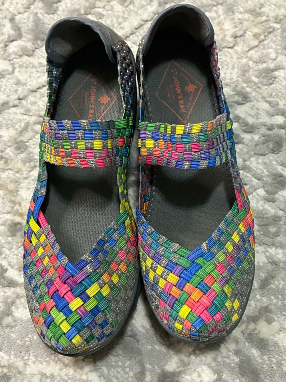 St. John's Bay Multicolor Woven Wedge Mary Janes